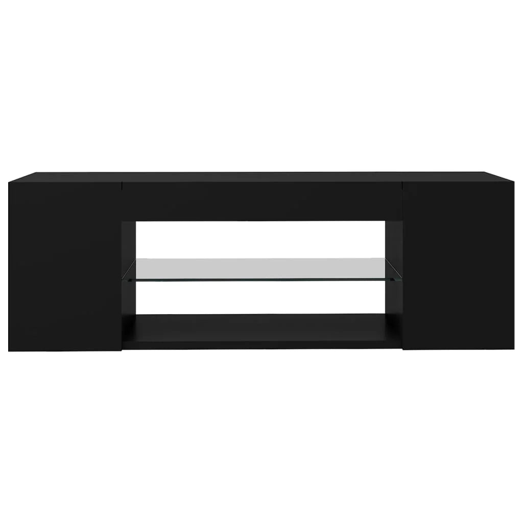 Mobile TV multimediale mensola TV credenza mobile TV per sala da pranzo soggiorno camera da letto con luci LED 90 x 39 x 30 cm nero 02_0026629