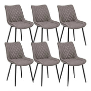 set di 6 sedie sala da pranzo sedie cucina moderne sedie imbottite Adatte per Sala Pranzo, Soggiorno, Camera da Letto Estetica in Ecopelle Grigio scuro Metallo BH210dgr-6