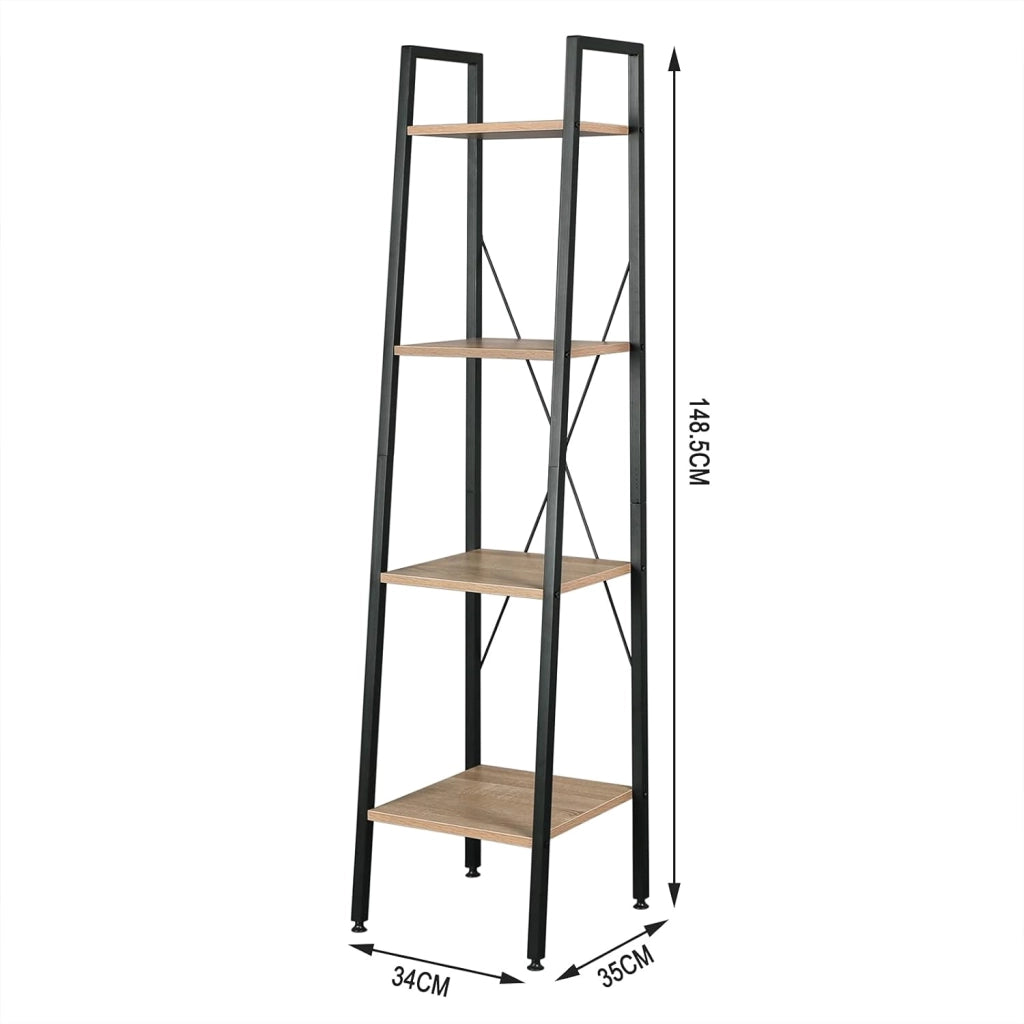 Scaffale Angolo a 4 Ripiani per Studio Ufficio Mensole in Legno Fioriera Porta Piante RGB9284hei