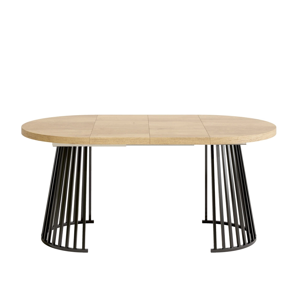 Tavolo da Pranzo Allungabile 100-176 cm ¨C Xylo ¨C Rovere e Nero, per 4-8 Persone