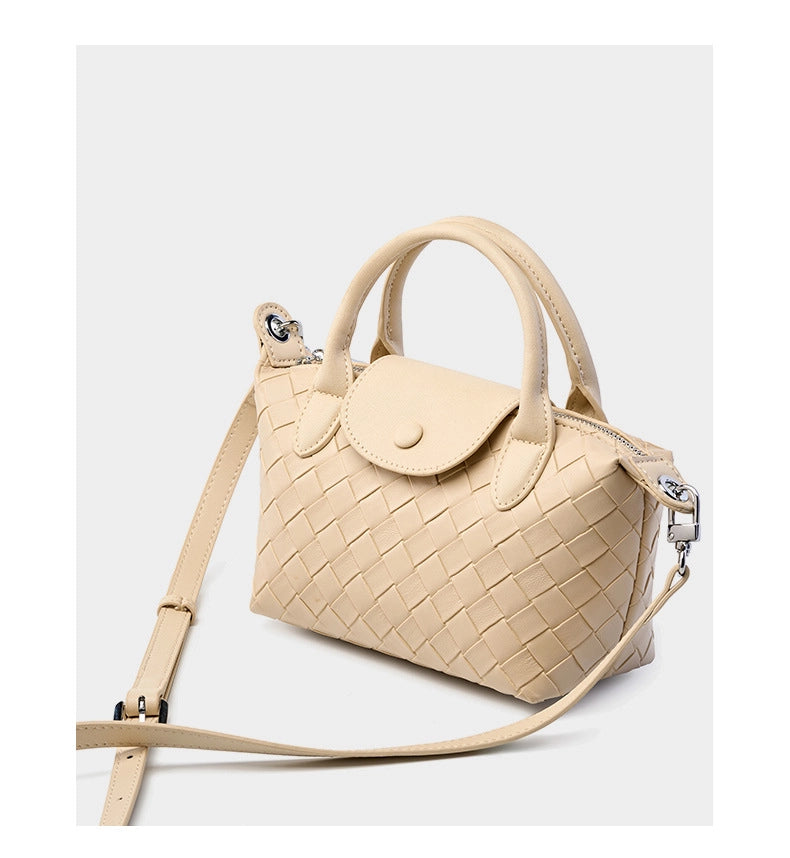 Borsa a mano in vera pelle, modello tote bag, colore bianco.