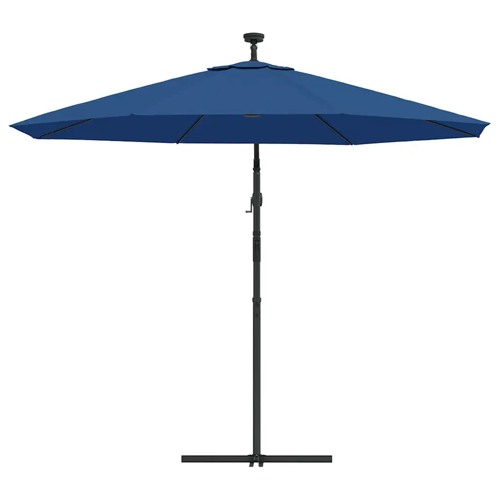 Ombrello | Parasolne a Sbalzo con LED e Palo in Acciaio 300 cm Azzurro