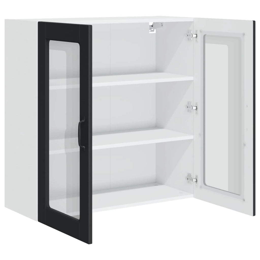 Mobile da cucina moderno da parete con pratico spazio di archiviazione 80 x 31 x 80 cm legno ingegnerizzato nero 02_0054409
