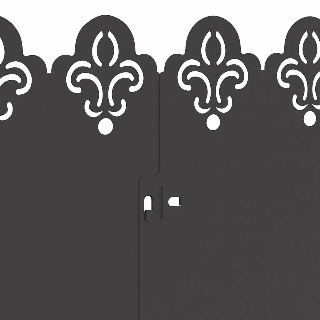 Bordure per prato 10 pcs Nero 103 x 0,05 x 22 cm Acciaio