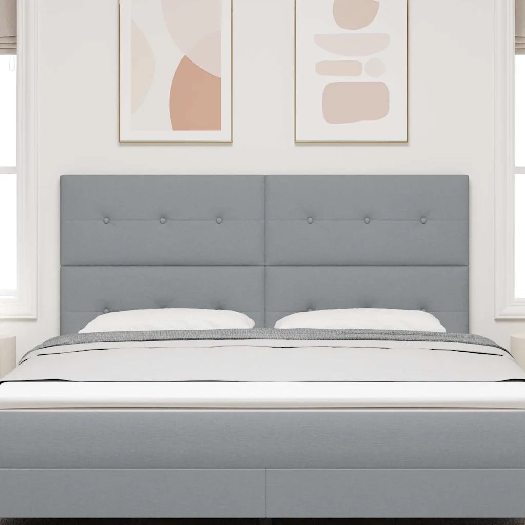Testiera | Testata LED con strisce LED Grigio chiaro 180 cm Tessuto