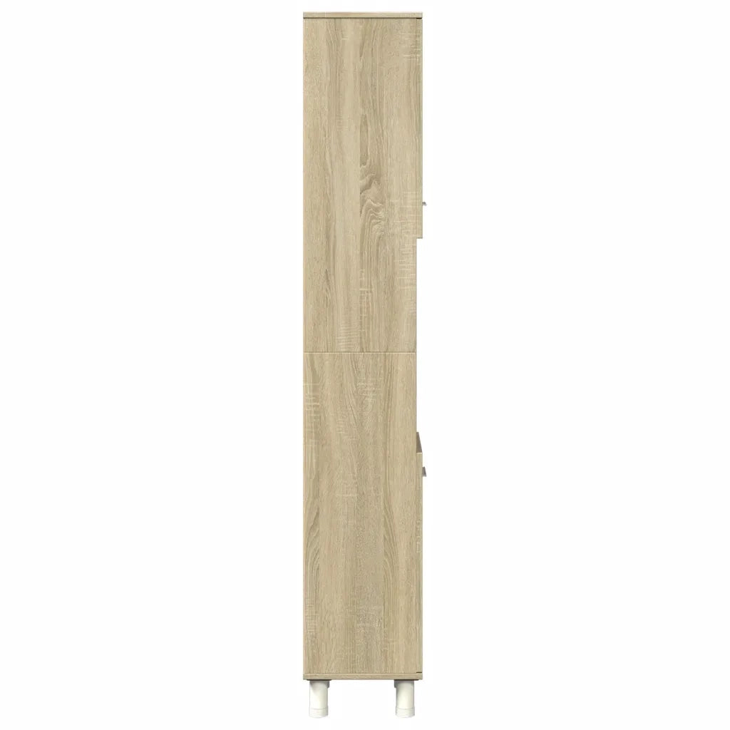Mobiletto da bagno moderno con vano contenitore 30,5 x 30 x 179 cm realizzato in legno composito di rovere Sonoma 02_0049697