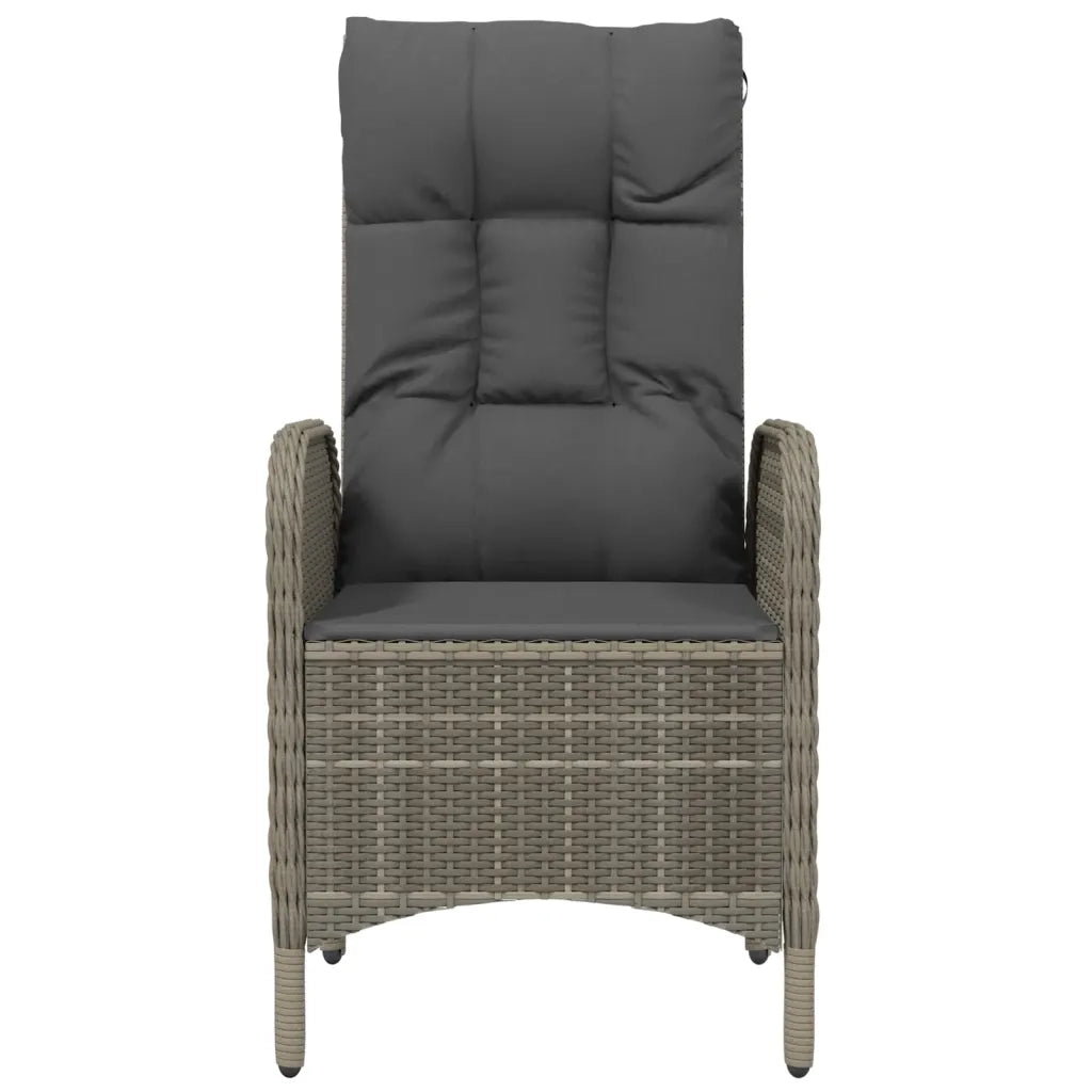 Sedie da Giardino 2 pz | Sedie da Esterno in Polyrattan Grigio