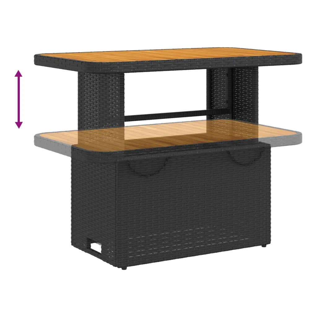 Set da Pranzo da Giardino 4 pz con Cuscini Nero in Polyrattan 3277324