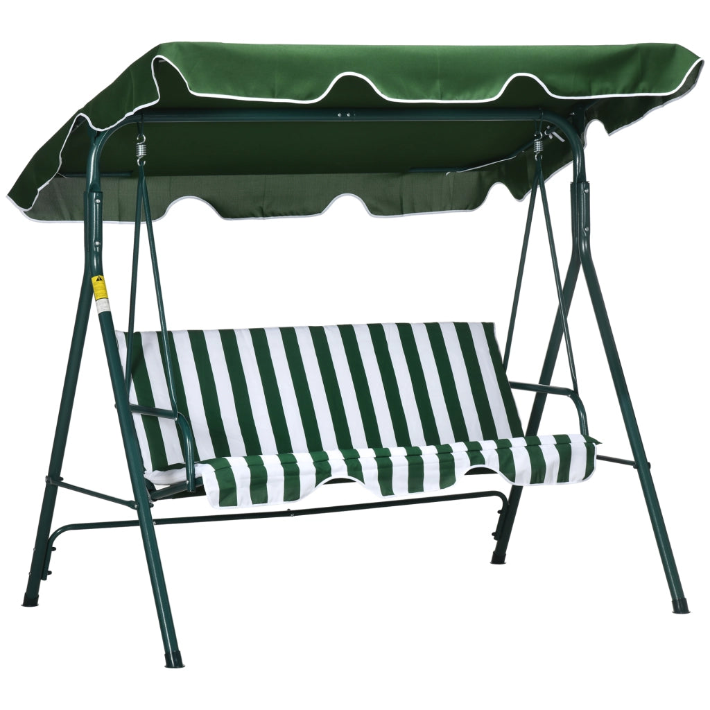 Altalena da Giardino 3 Posti con Cuscino ¨C zephmum ¨C Grigio Verde 172x110x153 cm