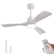 Ventilatore da soffitto bianco moderno 42 pollici con luce e telecomando, bestseller, design elegante, motore DC silenzioso reversibile