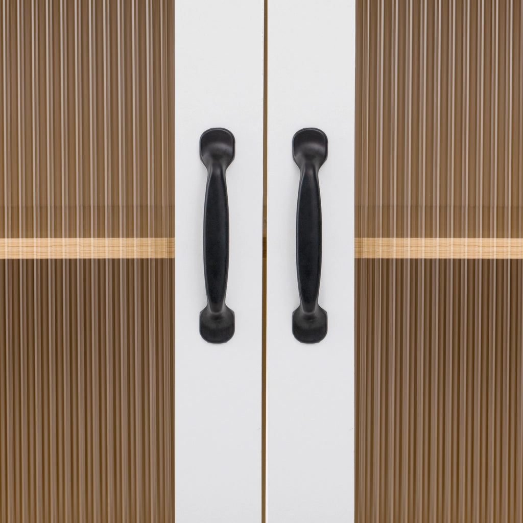 Credenza e madia con 2 cassetti 4 vani aperti ripiani regolabili ed estraibili per cucina soggiorno bianco naturale