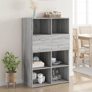 vidaXL Credenza Grigio Sonoma 80x42,5x124 cm in Legno Multistrato