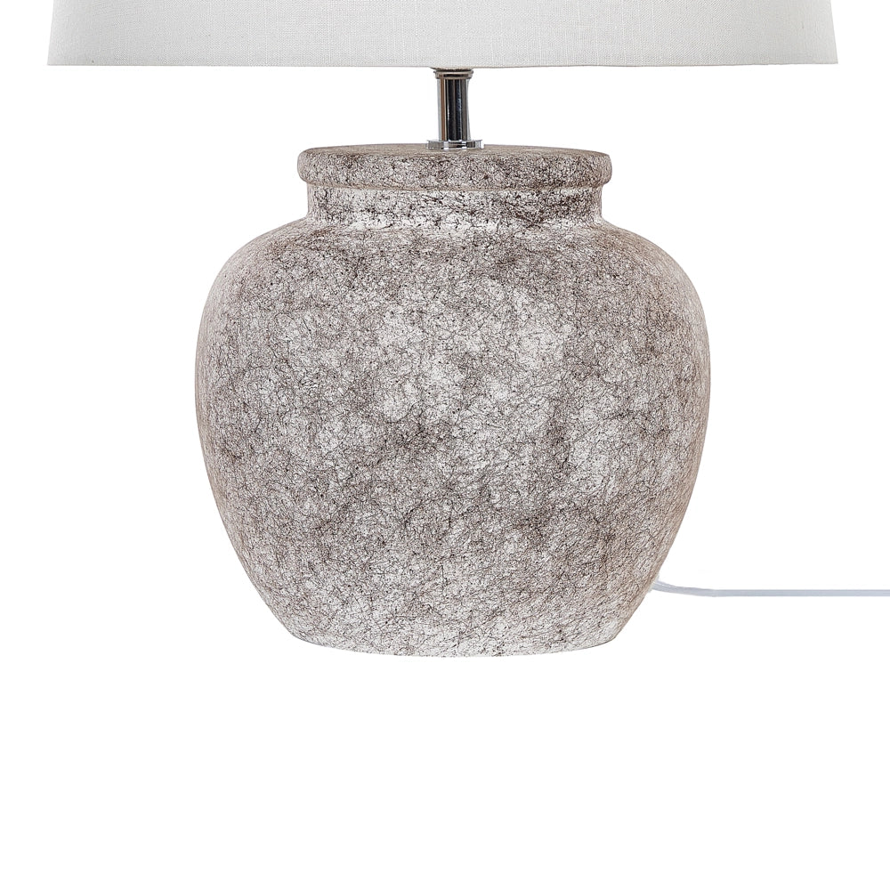 Lampada da tavolo in ceramica beige 47 cm Boho Night Light incrinato Texture Camera da letto Soggiorno