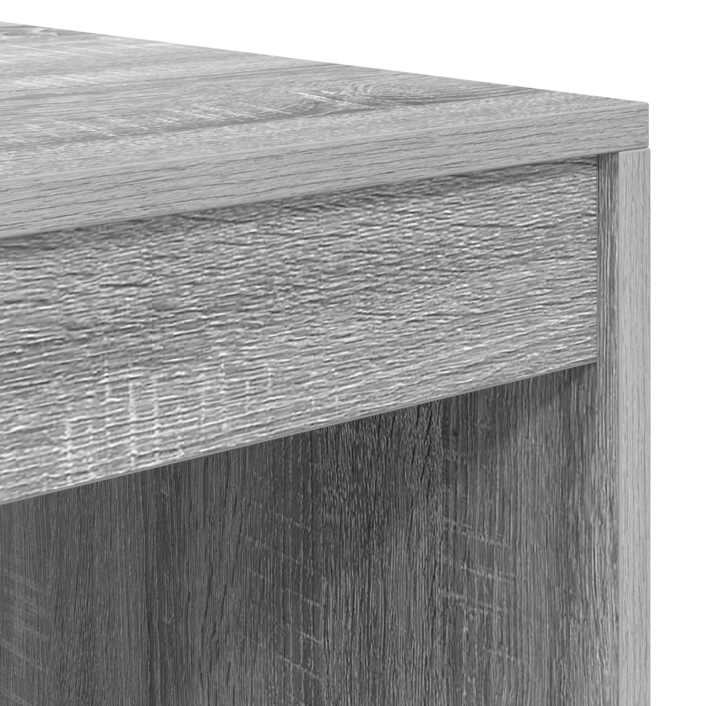 Scrivania moderna Grigio sonoma MDF, Impiallacciatura
