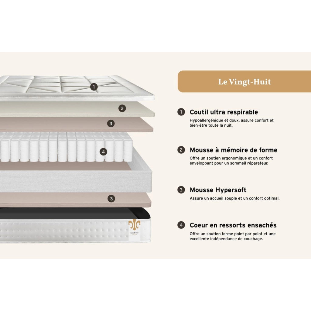 Set materasso e base 180x200 cm - Vingt-Huit