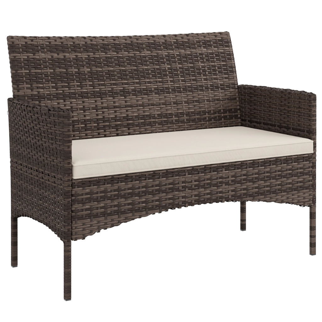 Divano 2 posti in rattan per esterno ¨C zephmum ¨C grigio, tessuto, 90x90x85