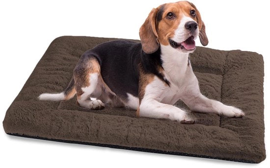 Letto per cani di mede dimensioni, 90x60 cm, cuscino per cani soffice con fondo antiscivolo, letti per cani di mede dimensioni, colore marrone