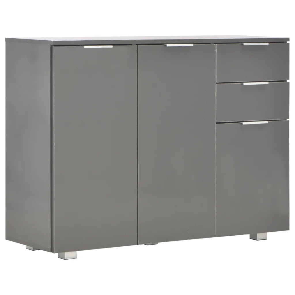 Credenza | Madia | Buffet da pranzo | Armadio da pranzo Grigio Lucido 107x35x80,5 cm