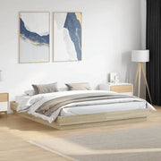 Giroletto-Struttura Letto Rovere Sonoma 200x200 cm in Legno Multistrato 834024