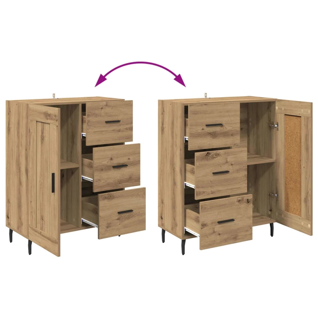Credenza | Madia | Buffet da pranzo | Armadio da pranzo con cassetto Rovere artigianale 69,5 x 34 x 90 cm
