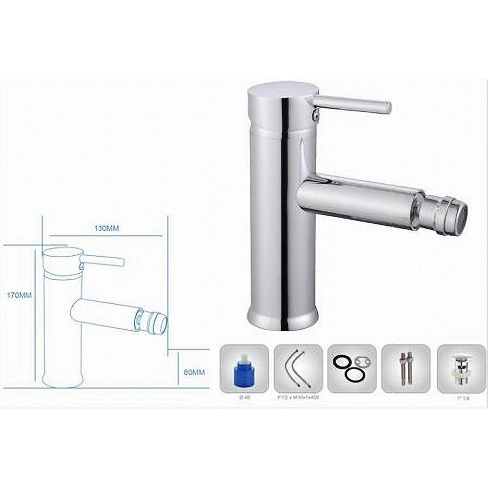 Trade Shop - Rubinetto Bagno Moderno Cromato Lucido Miscelatore Orientabile Per Bidet 87387 -