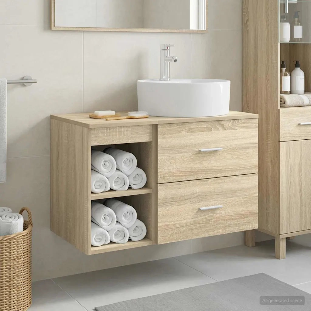 Set di mobili per il bagno 2 pcs Rovere Sonoma 3403906