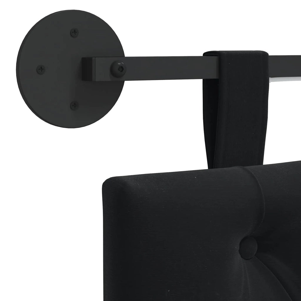 Testiera sospesa Con luce LED Nero Velluto