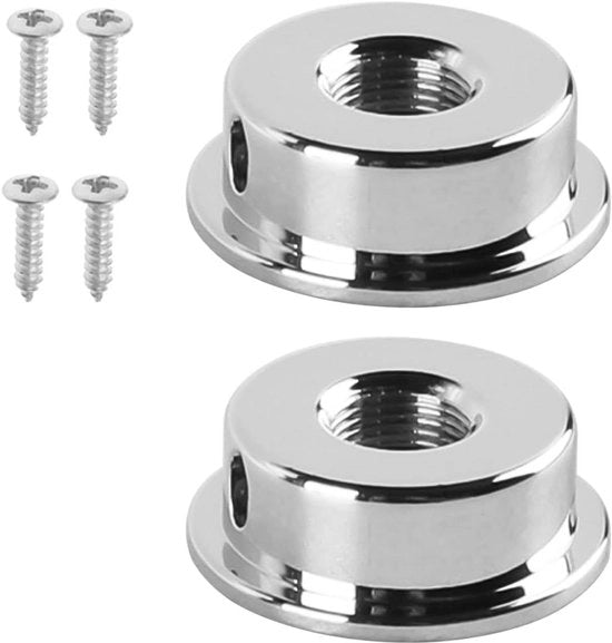 Set di coperture per jack elettrico per chitarra da 2 pezzi, accessori per strumenti musicali per piastra di uscita socket tipo TELE per chitarre, argento