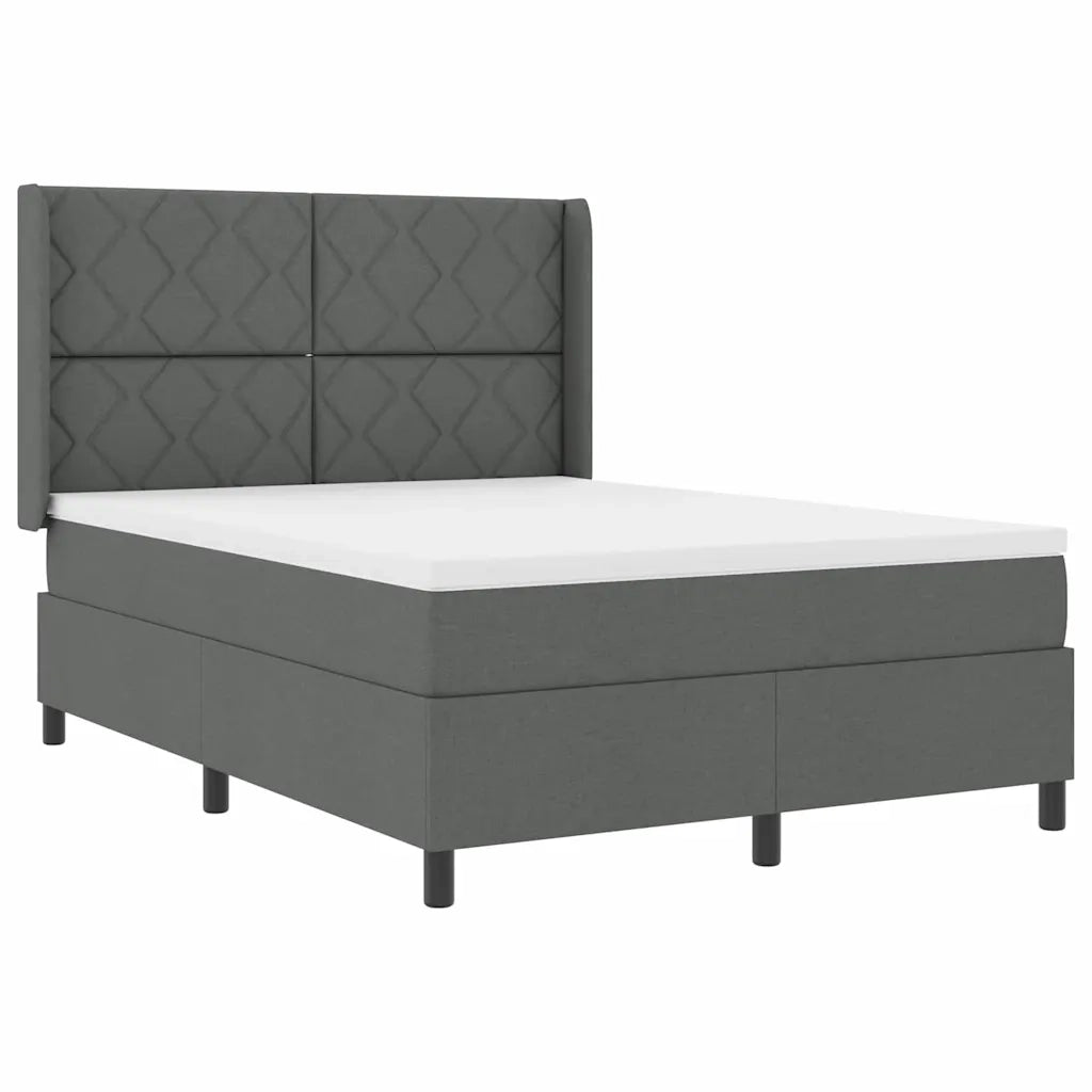 Letto a Sorgente LED Grigio scuro 140 x 200 cm Tessuto 3343568