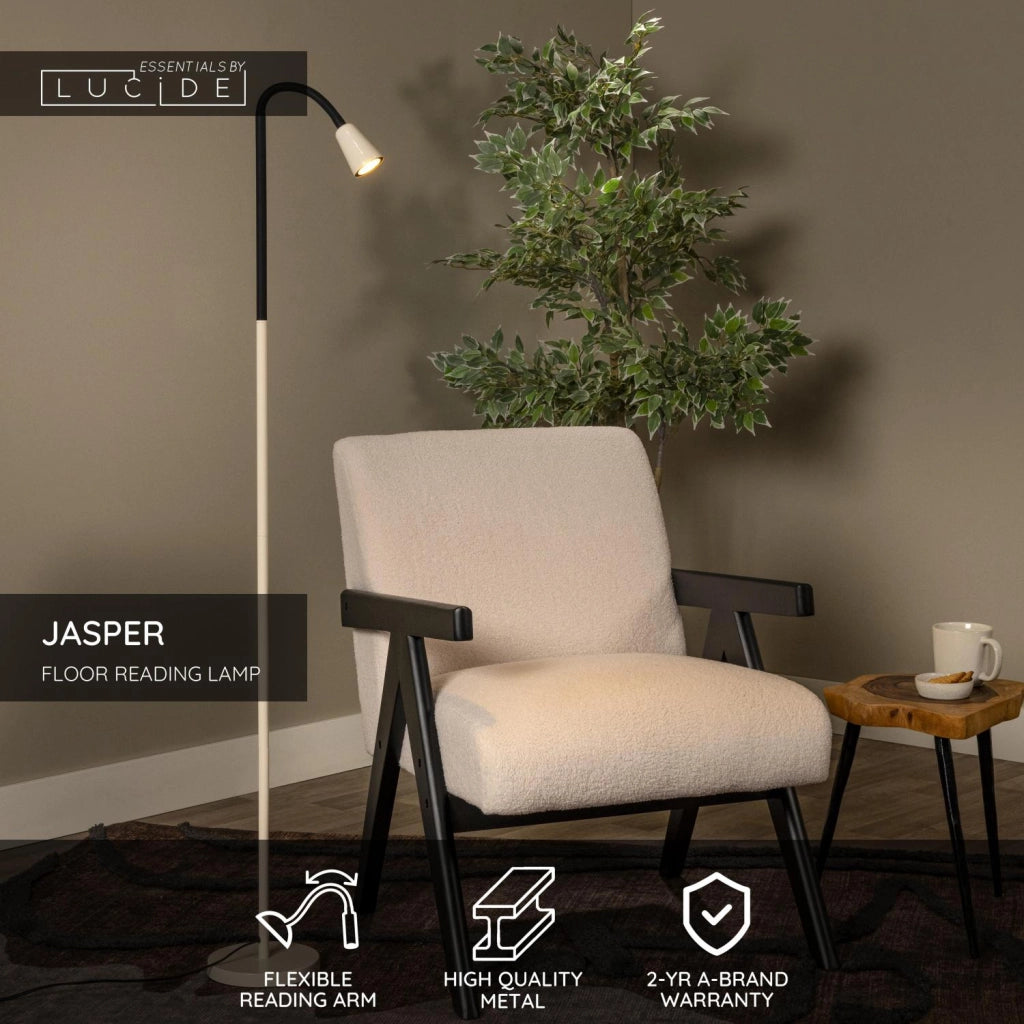 Lampada da terra JASPER 1xGU10 beige nera Lucide