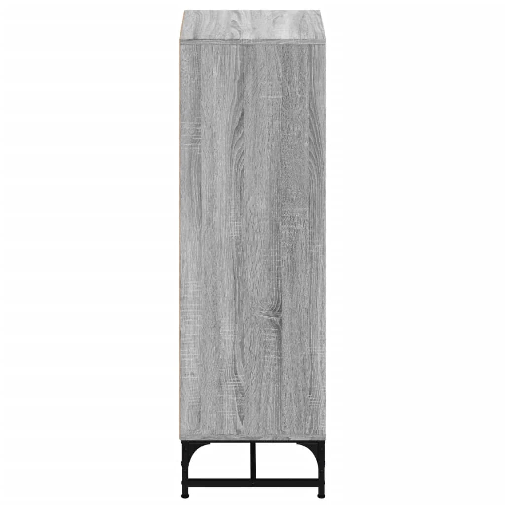 Credenza cassettiera cassettiera mobile contenitore organizer cucina soggiorno soggiorno con ante in vetro Sonoma 35 x 37 x 120 cm grigio 02_0030125
