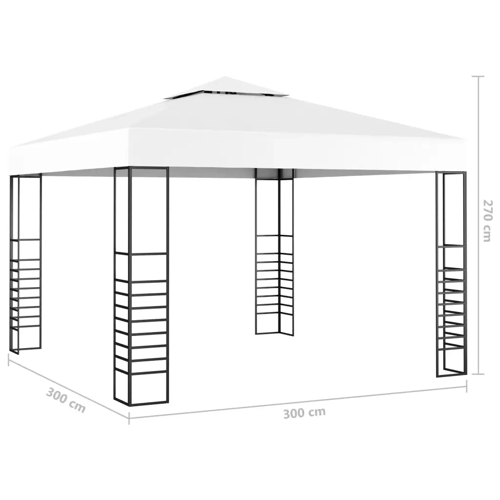 Gazebo da Giardino con Luci a Stringa LED 3x3 m Bianco 3070305