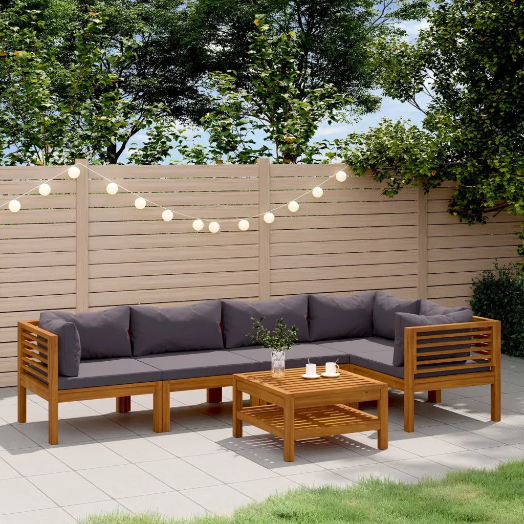 Set Divani da Giardino 6 pz con Cuscini in Massello di Acacia 3086918