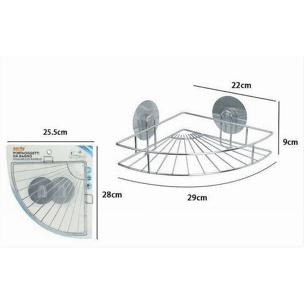 Trade Shop - Mensola Angolare Portaoggetti Da Bagno Montaggio A Parete Con Biadesivo 79840 -