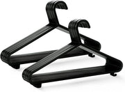 Asse da Camicia per Abiti - Nero, Plastica Resistente, 37,5 cm, 25 pezzi
