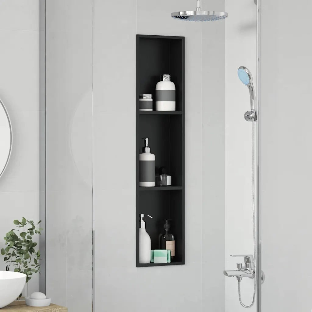 Nicchia per doccia Nero 90 x 20 x 9,5 cm Acciaio inossidabile 42012666