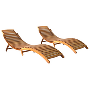Lettini Prendisole 2 pz in Legno Massello di Acacia cod mxl 14971