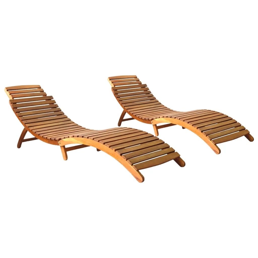 Lettini Prendisole 2 pz in Legno Massello di Acacia cod mxl 14971