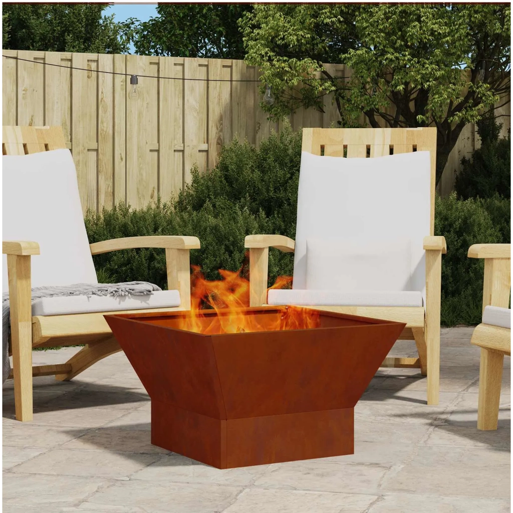 Braciere Ruggine 60 x 60 x 35 cm Acciaio Corten 858911