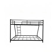 Letto a castello 2 posti 190×80 cm e 190×130 cm con scaletta e barriera di sicurezza; senza materasso; nero