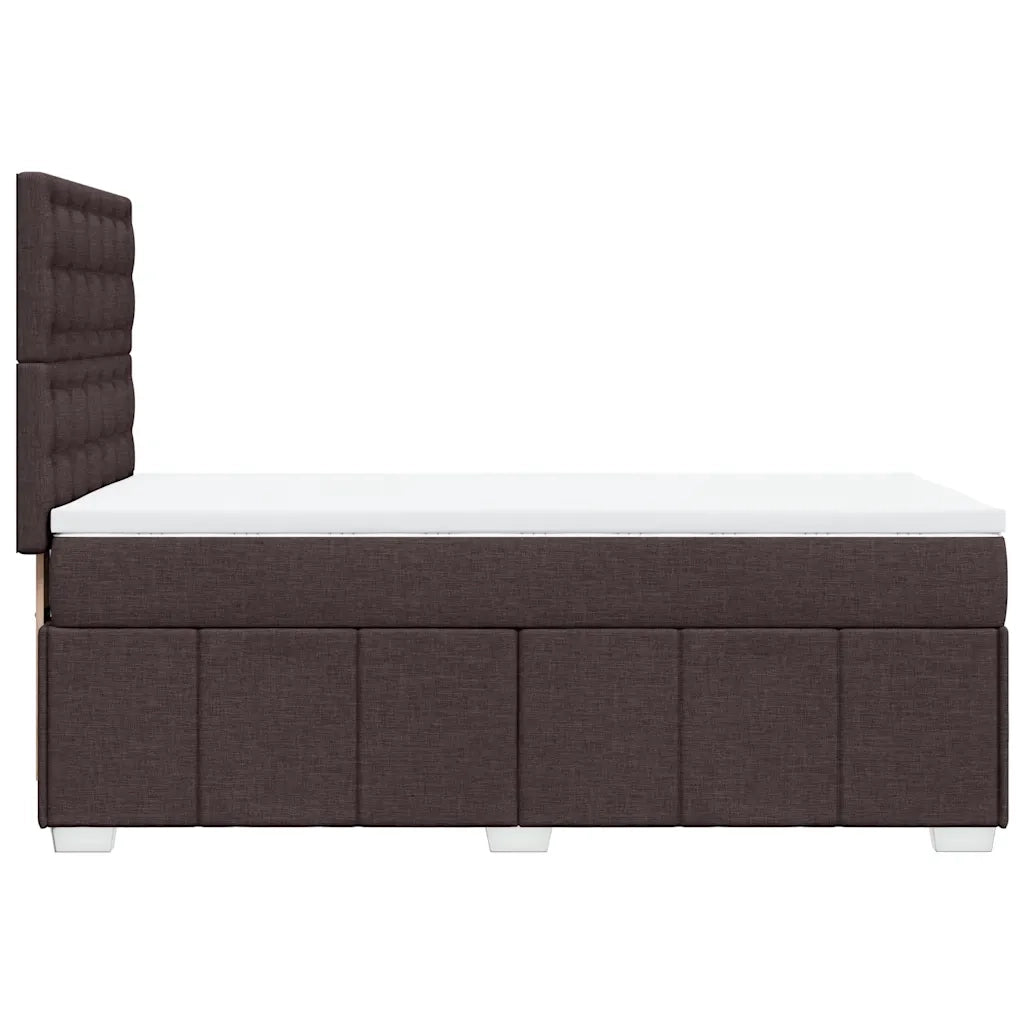 Giroletto a Molle con Materasso Marrone Scuro 90x200 cm Tessuto 3293868