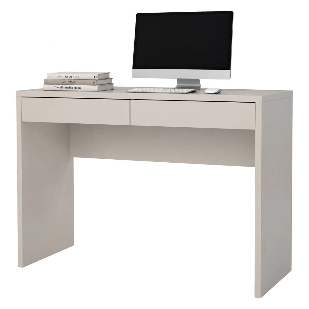 Acero, Scrivania 2 Cassetti, 100x40x77h cm Beige Cashmere