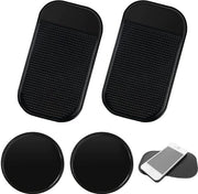 Matte antiscivolo per il cruscotto dell'auto - 4-pack di mattoncini antiscivolo, gomma di fissaggio, con forte adesivo, per decorazione dell'auto, occhiali e smartphone (circolare, rettangolare)