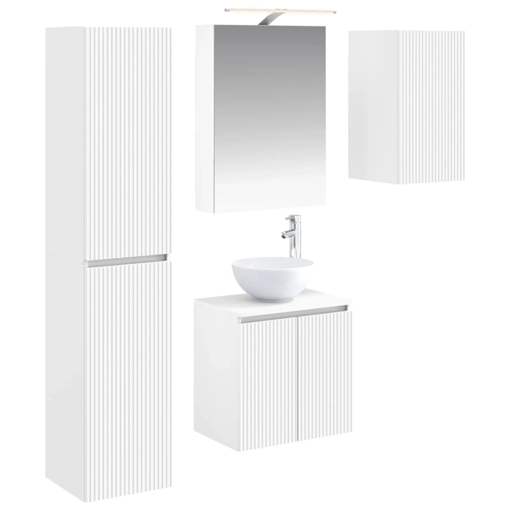 Set di Armadi da Bagno 5 pcs Bianco 50 x 14,5 x 70 cm 3407287