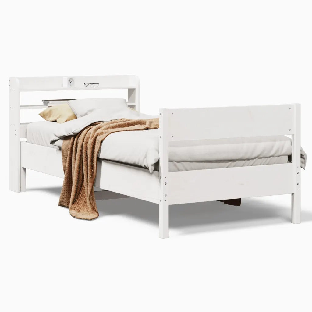 vidaXL Letto senza Materasso Bianco 90x190 cm in Legno Massello Pino