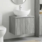Set di mobili per il bagno Sonoma grigio Legno ingegnerizzato 3404346
