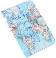 Portafoglio in pelle PU - Protezione per passaporto - Accessorio da viaggio - Leggero - 15 x 11 cm - Comodo e stile