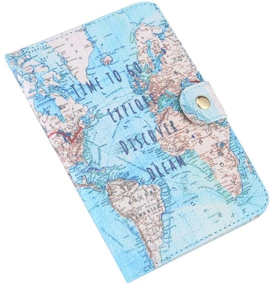 Portafoglio in pelle PU - Protezione per passaporto - Accessorio da viaggio - Leggero - 15 x 11 cm - Comodo e stile