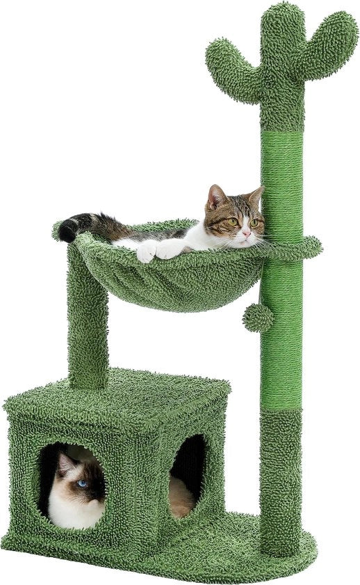 Cactus per Gatti - Con Sedile e Giocattolo per Gatti - Krabpaal - Adatto per Gattini - 93 CM