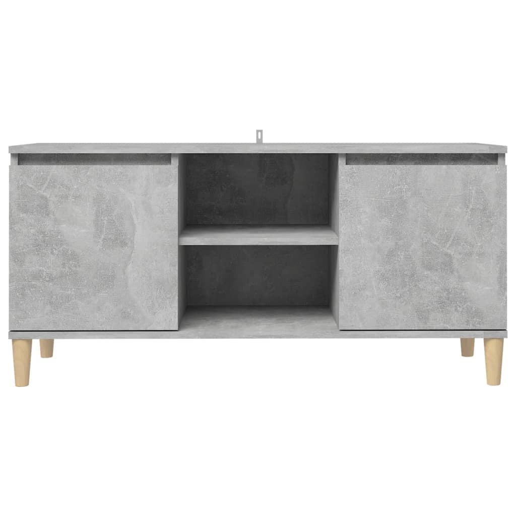 Mobile TV multimediale scaffale TV credenza mobile TV per sala da pranzo soggiorno camera da letto con gambe in legno massello 103,5 x 35 x 50 cm grigio 02_0026844